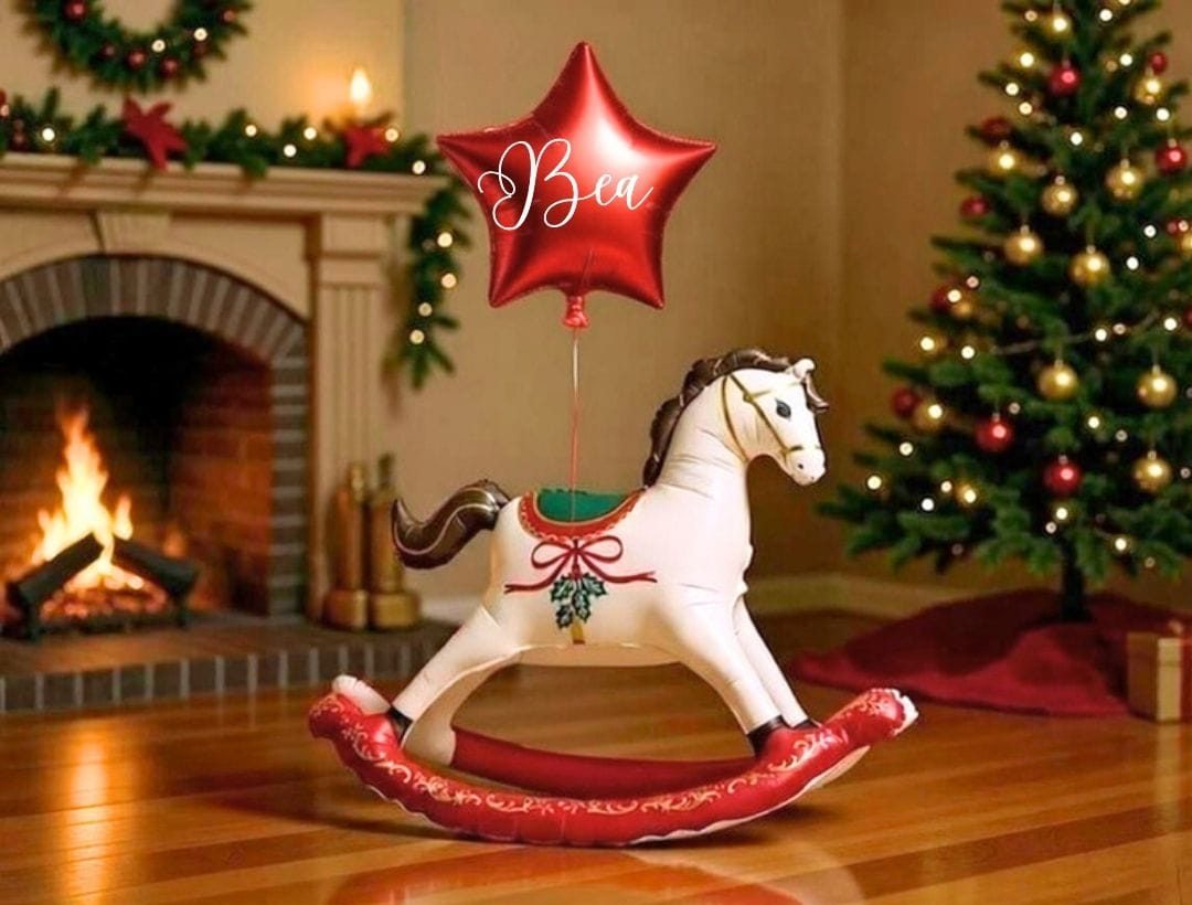 Caballo balancín con estrella personalizada
